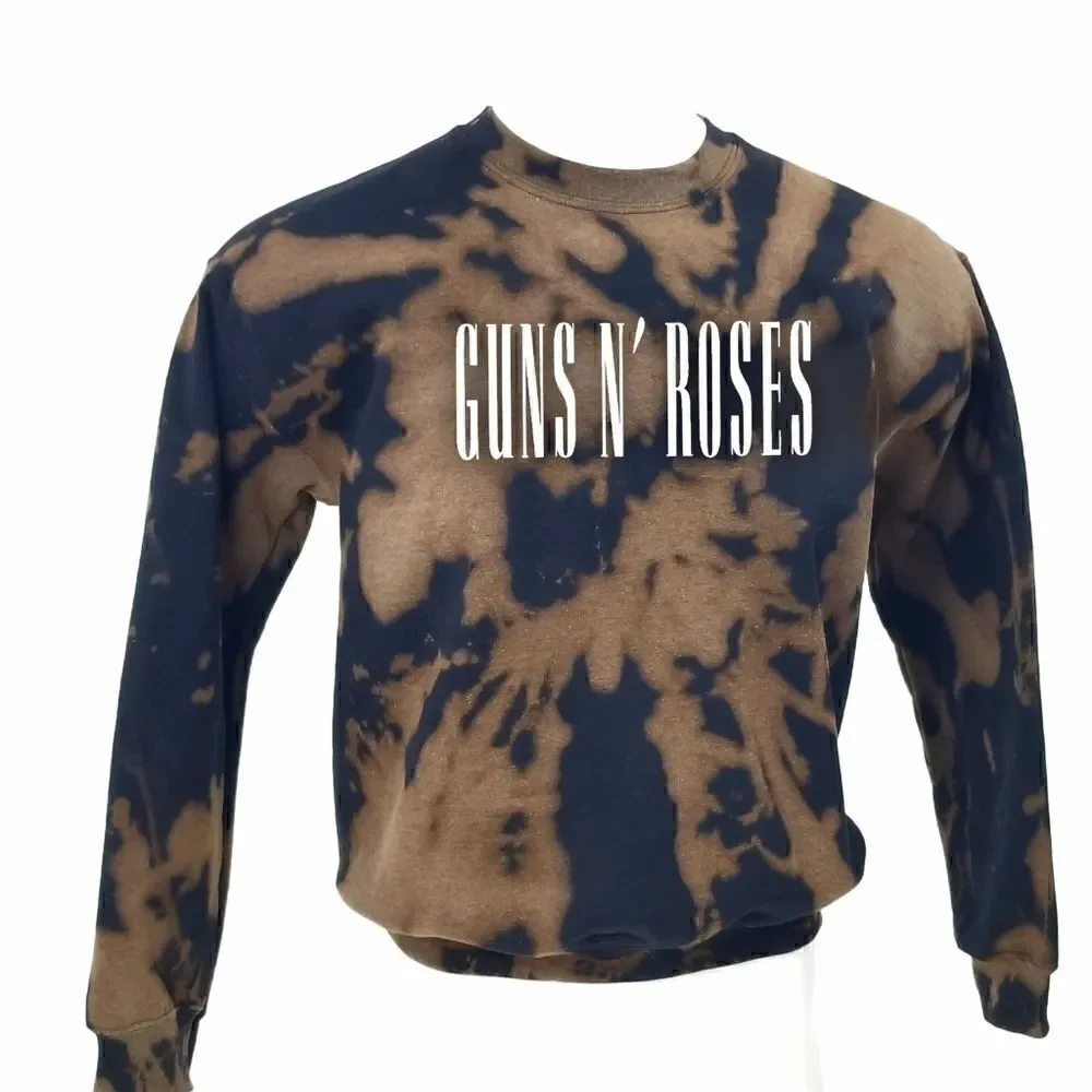 GUNS N' ROSES Acid Washed, Distressed Pullover Crewneck Sweatshirt - rock punk - Picture 2 of 5